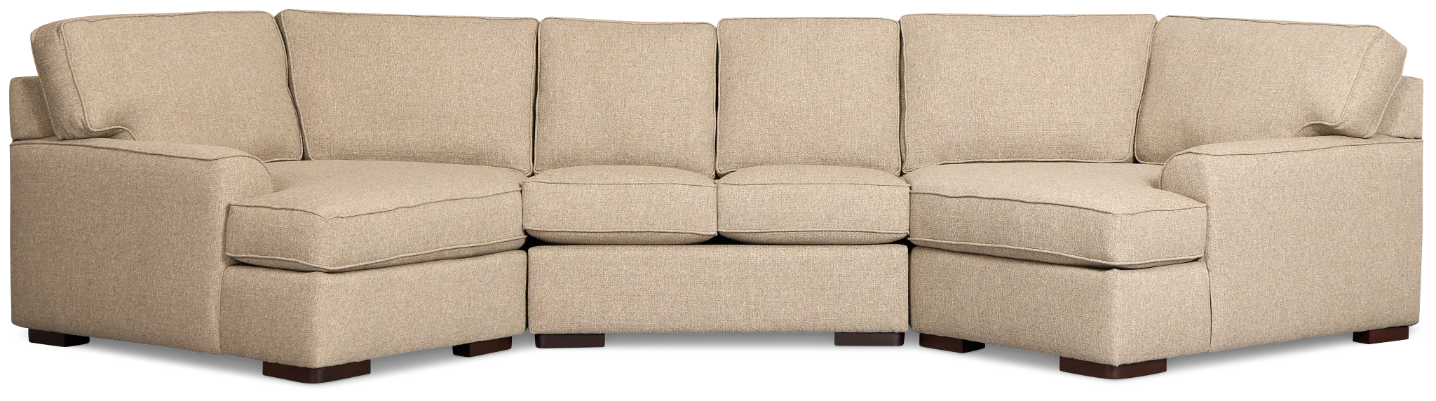 Sinclair Brown Fabric Dual Cuddler Sectional