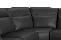 Elba Dark Gray Leather Medium Dual Power Right Chaise Sectional