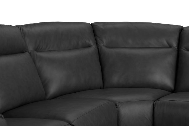 Elba Gray Leather Medium Dual Power Right Chaise Sectional Living Room Reclining Sectionals City Furniture Elba Gray Leather Medium Dual Power, Natuzzi Elba Leather Sofa