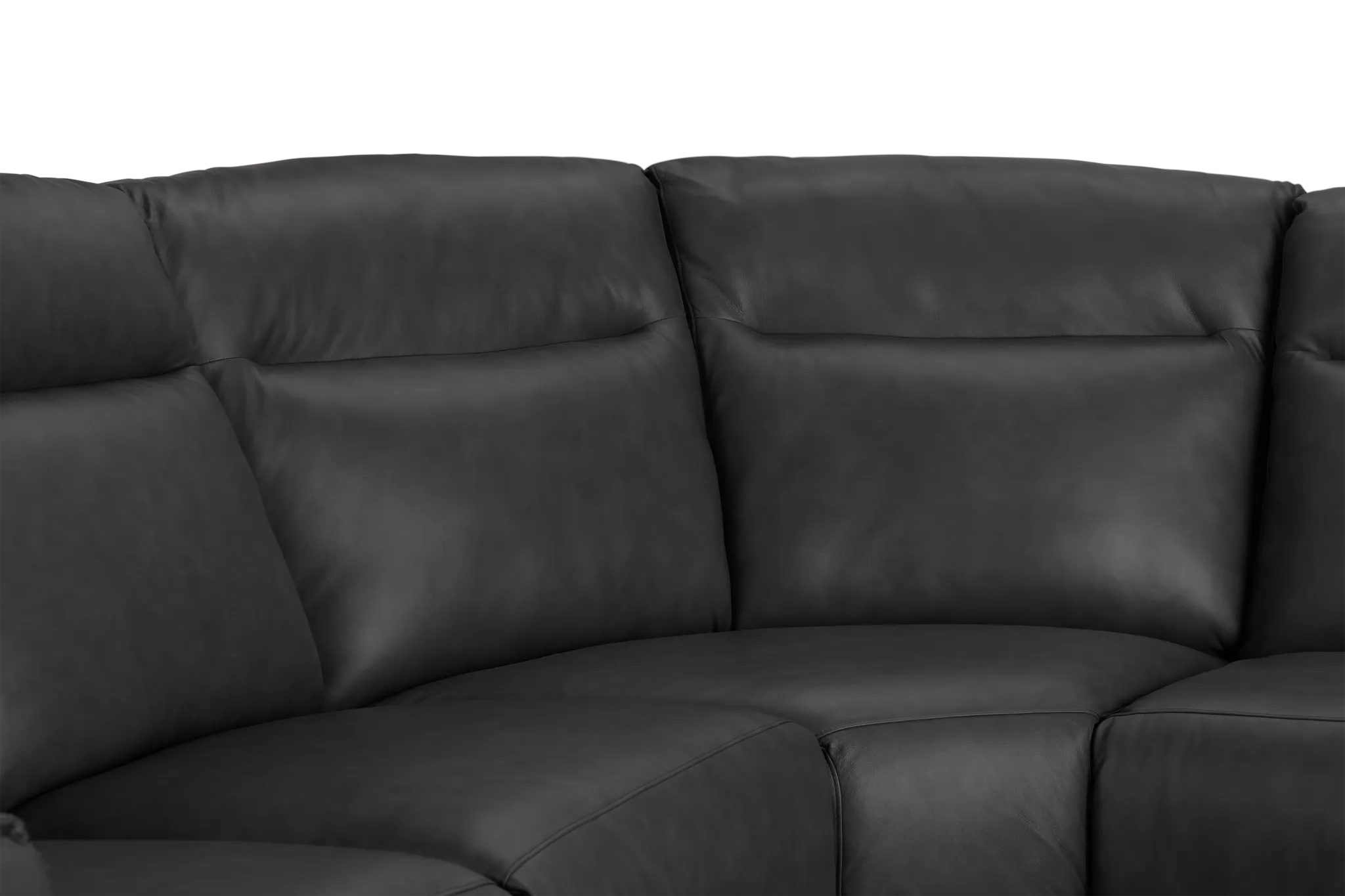 Elba Dark Gray Leather Medium Dual Power Right Chaise Sectional