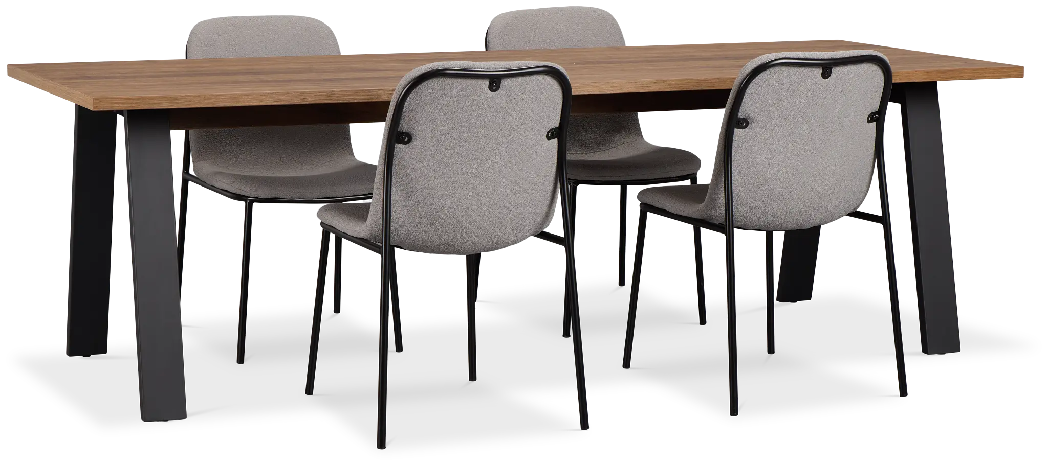 Trento Mid Tone 94" Rectangular Table & 4 Upholstered Chairs Trento Mid Tone 94" Rectangular Table & 4 Upholstered Chairs
