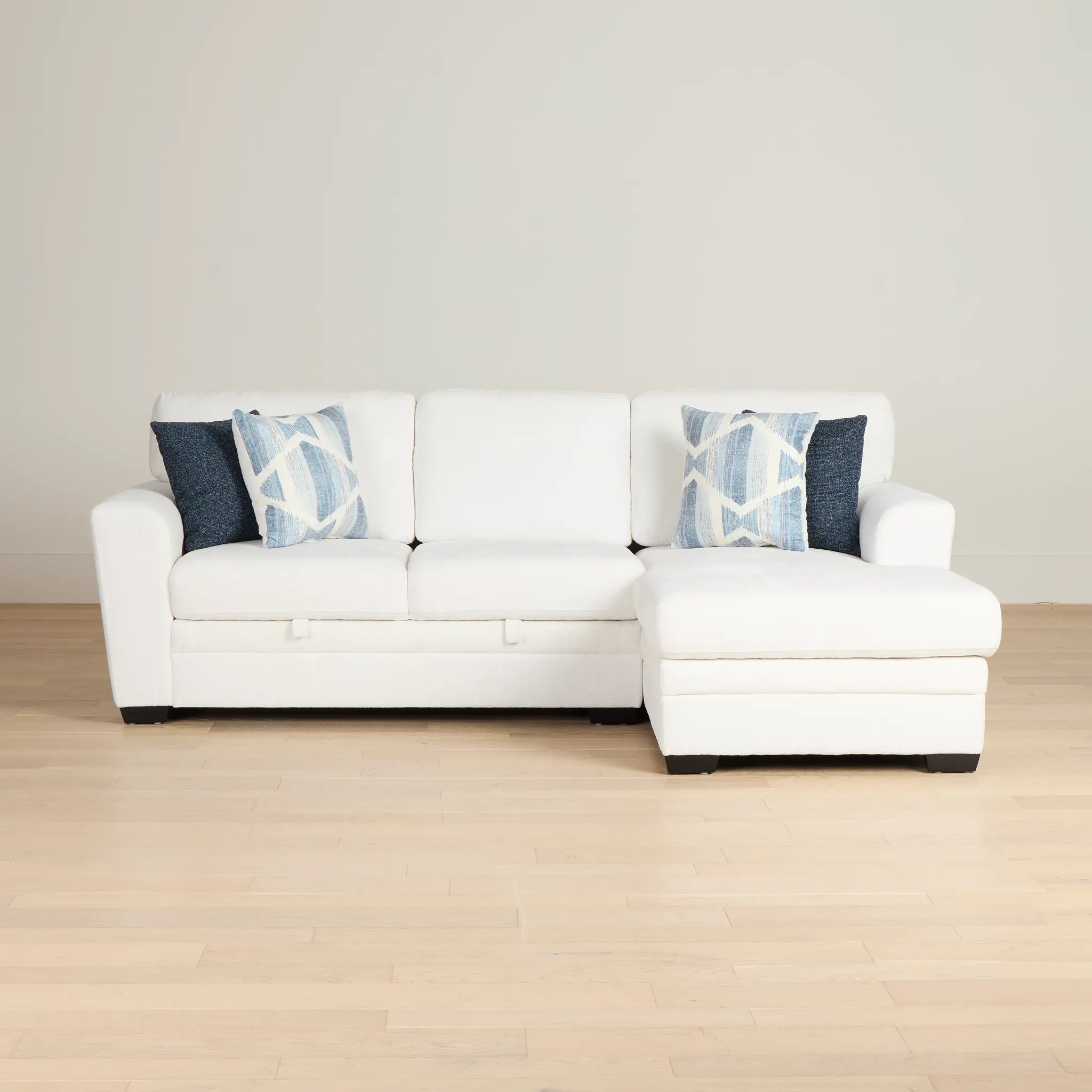 Everly White Fabric Right Chaise Storage Sectional Everly White Fabric Right Chaise Storage Sectional