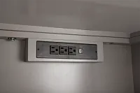 Newport Gray Small Peninsula Drawer Wall Desk