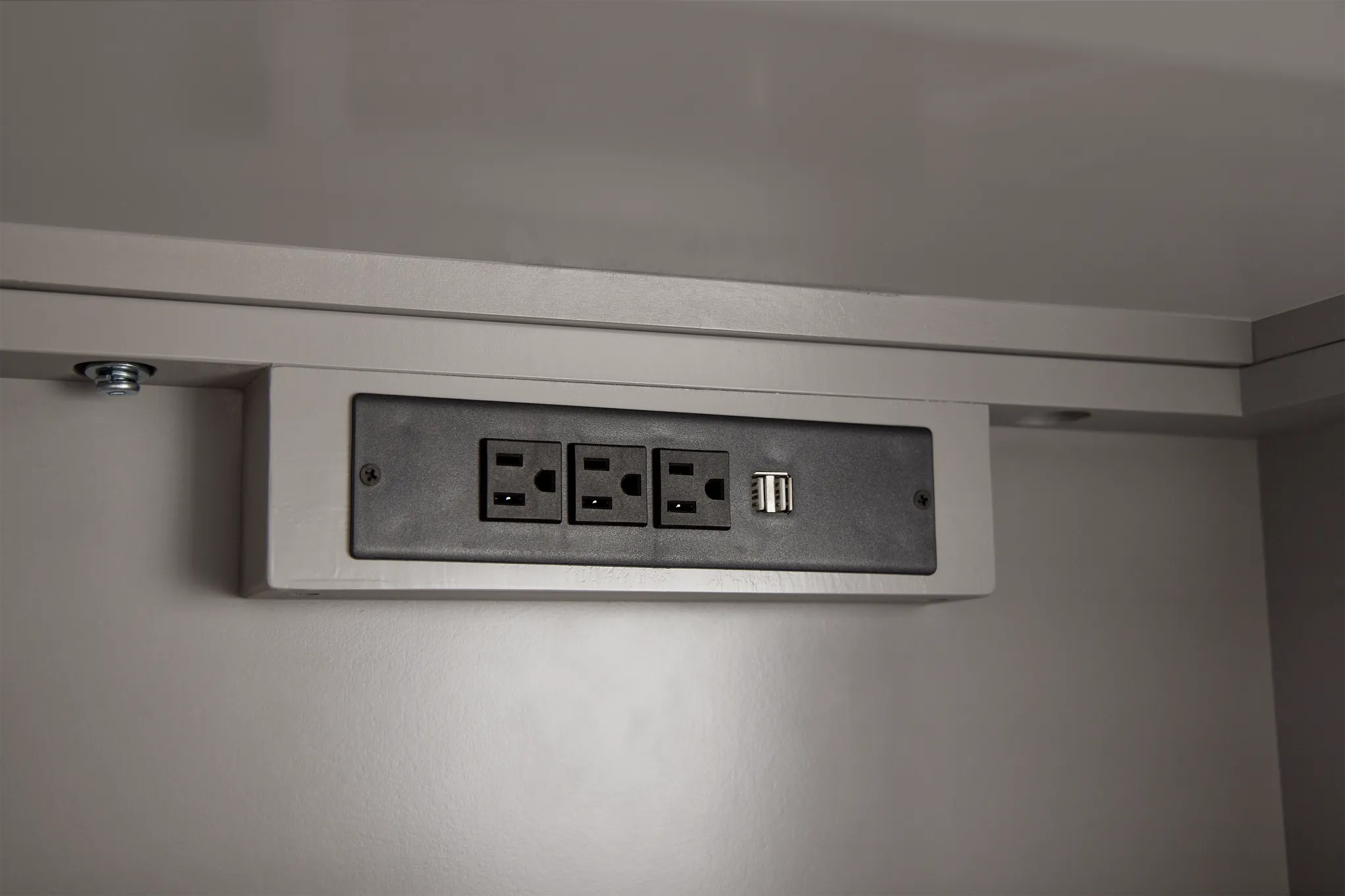 Newport Gray Small Peninsula Drawer Wall Desk