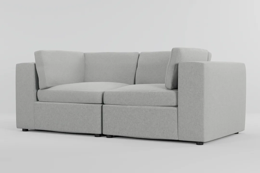 Destin Delray Pewter Fabric 2-piece Modular Sofa