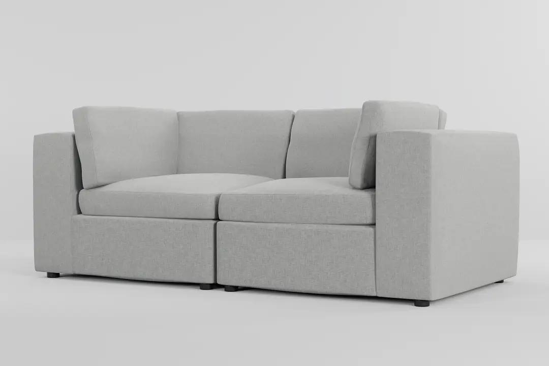 Destin Delray Pewter Fabric 2-piece Modular Sofa Destin Delray Pewter Fabric 2-piece Modular Sofa