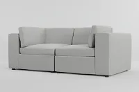 Destin Delray Pewter Fabric 2-piece Modular Sofa