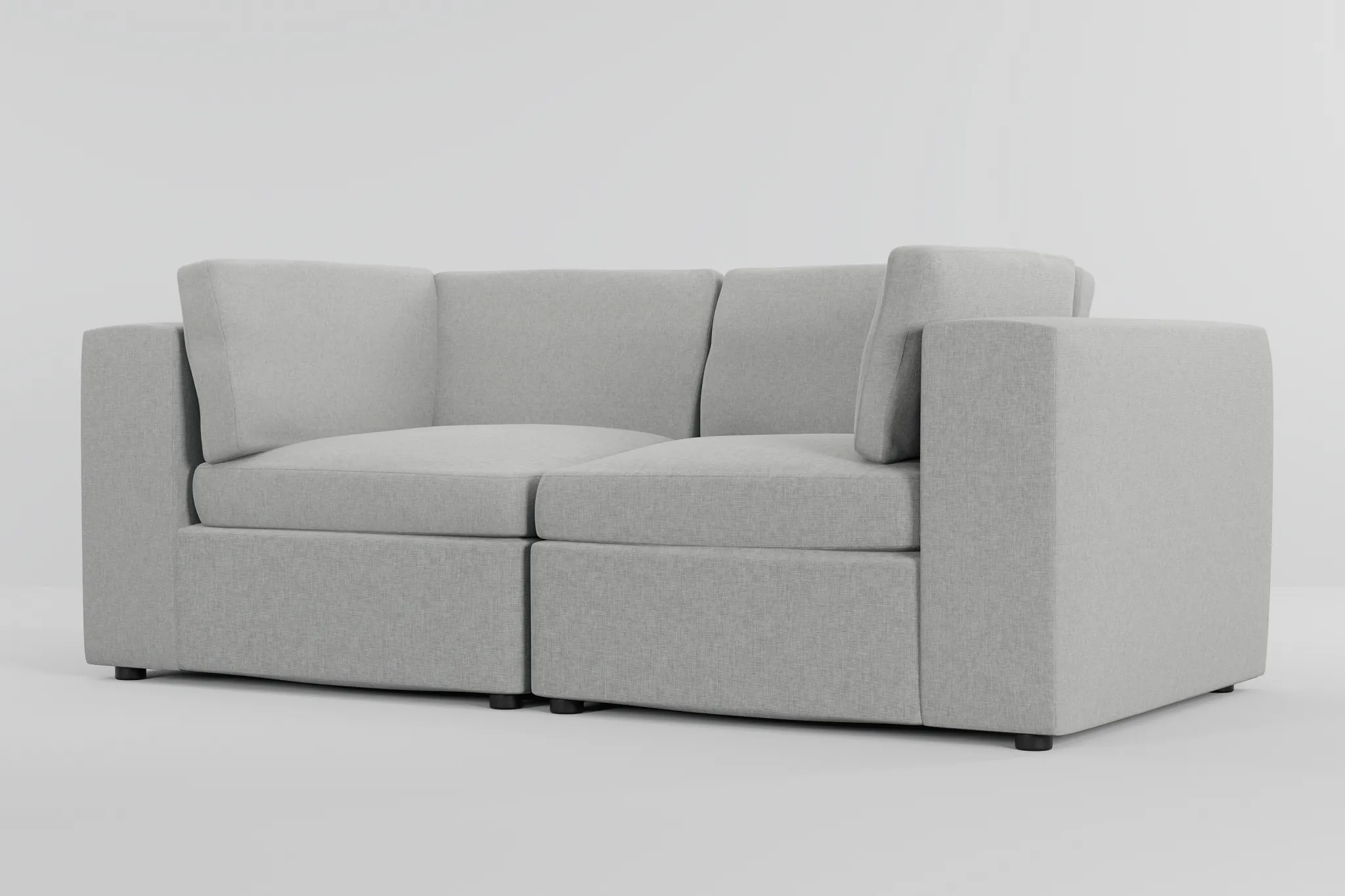 Destin Delray Pewter Fabric 2-piece Modular Sofa