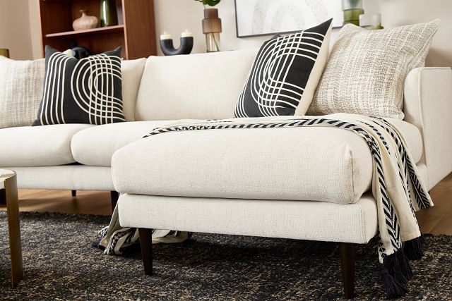Easton Light Beige Fabric Right Chaise Sectional