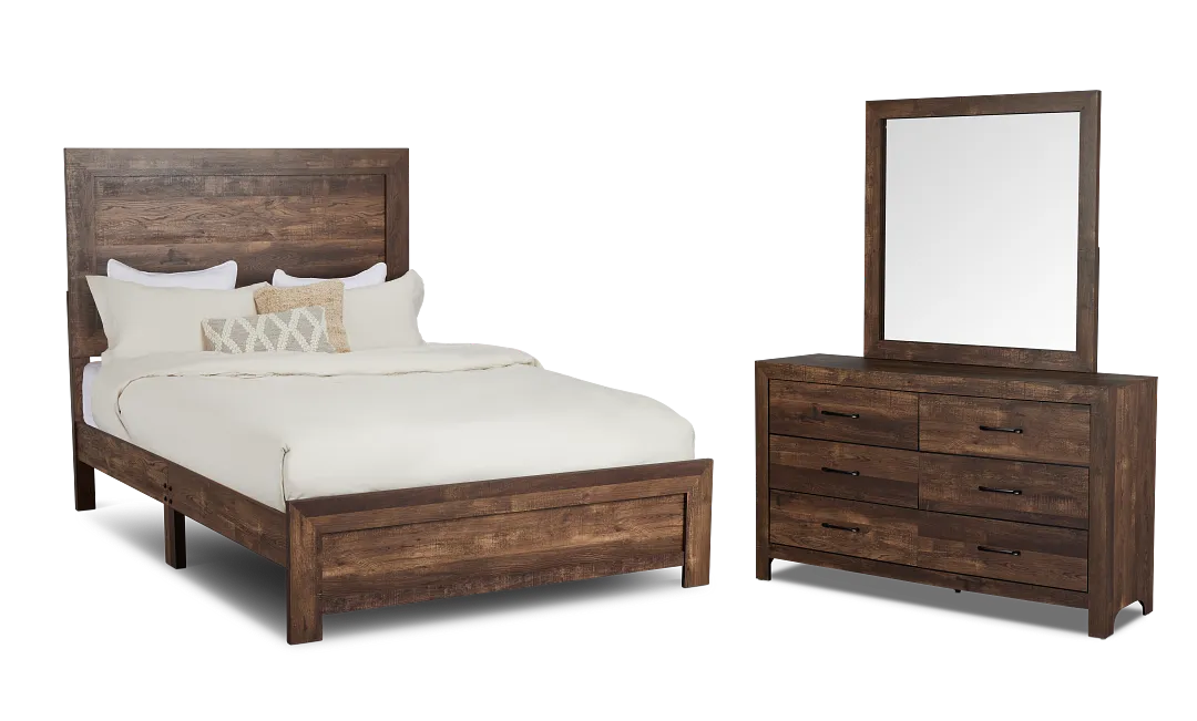 Ollie Dark Tone Panel Bedroom