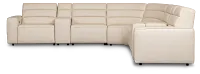 Sawyer Ivory Micro Large Triple Power Reclining Two-arm Sectional