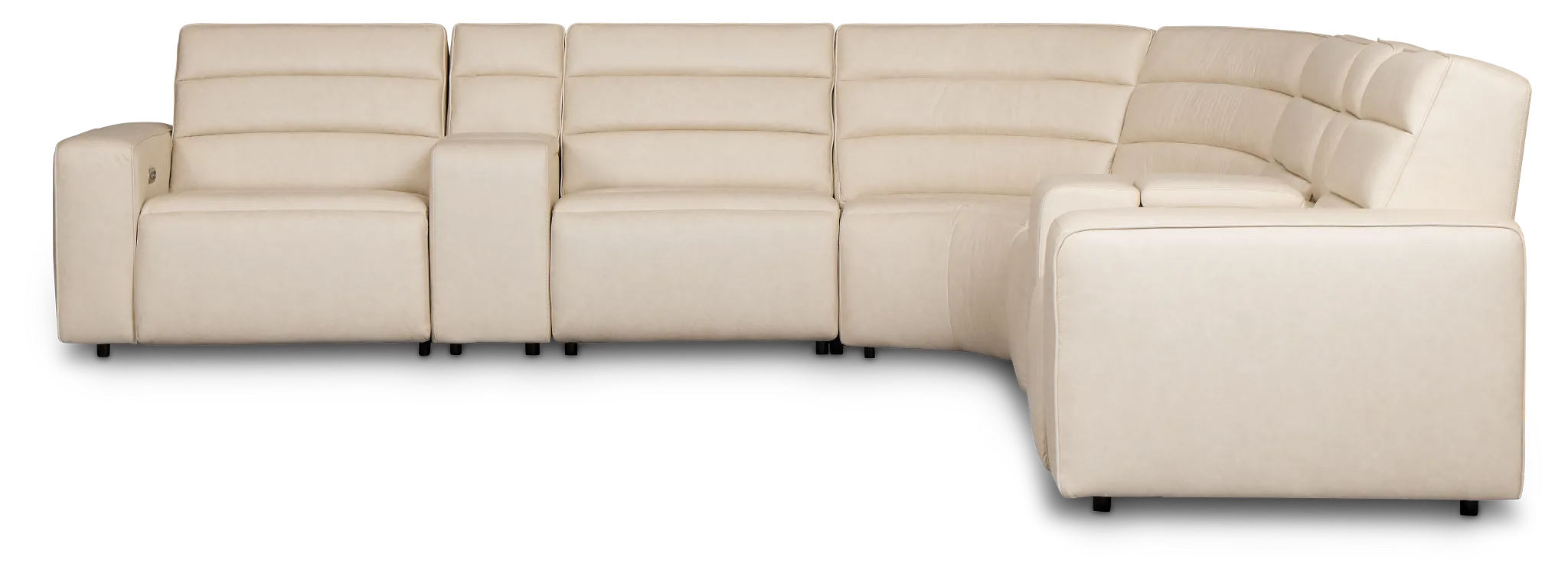 Sawyer Ivory Micro Large Triple Power Reclining Two-arm Sectional