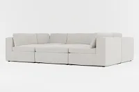 Destin Lucy Light Beige Fabric 6-piece Pit Sectional