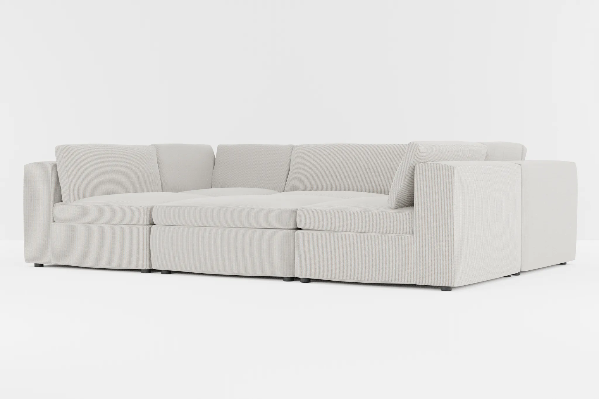 Destin Lucy Light Beige Fabric 6-piece Pit Sectional