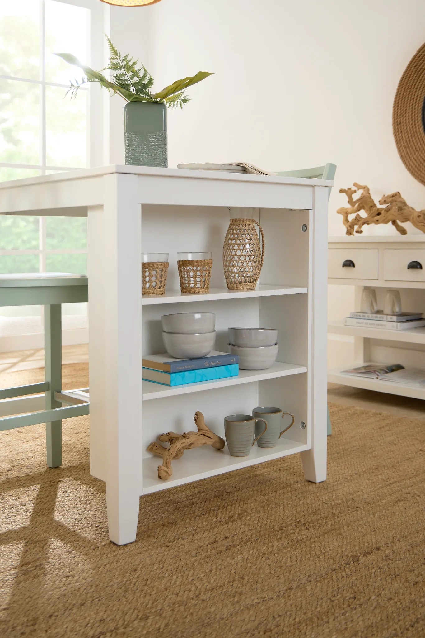 Edgartown White Storage High Dining Table