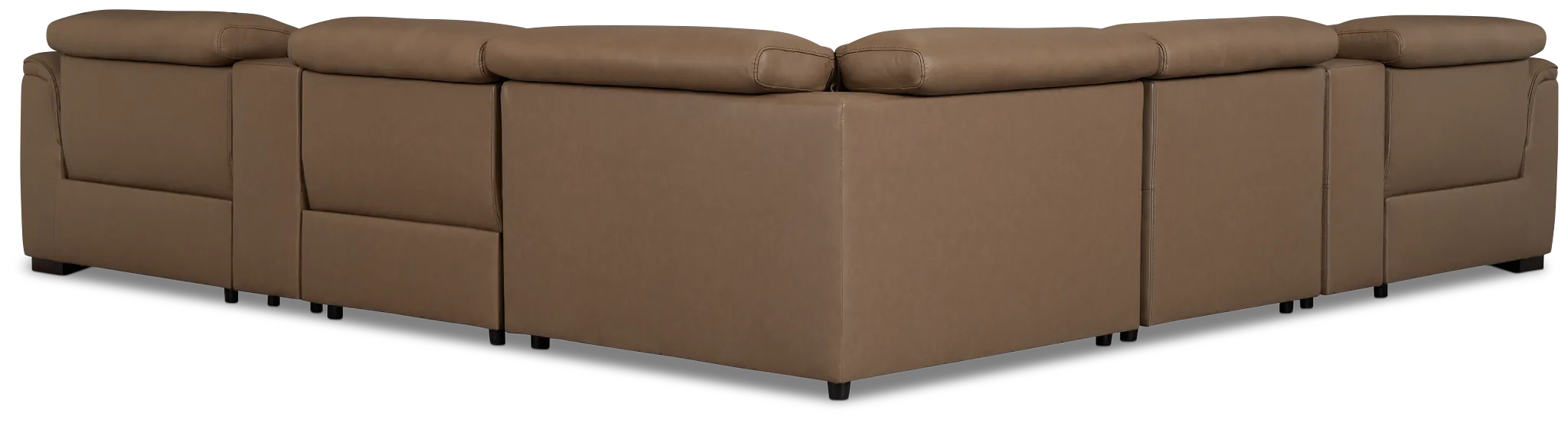 Flexsteel Brodie Dark Brown Lthr/vinyl Large Triple Power Reclining Two-arm Sectional