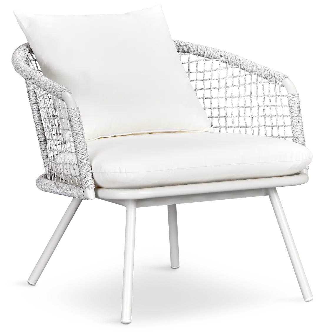 Malaga White Woven Arm Chair