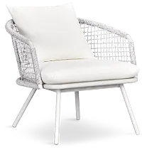 Malaga White Woven Arm Chair