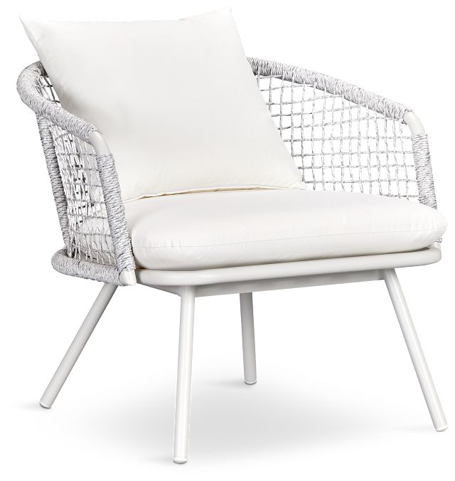 Malaga White Woven Arm Chair