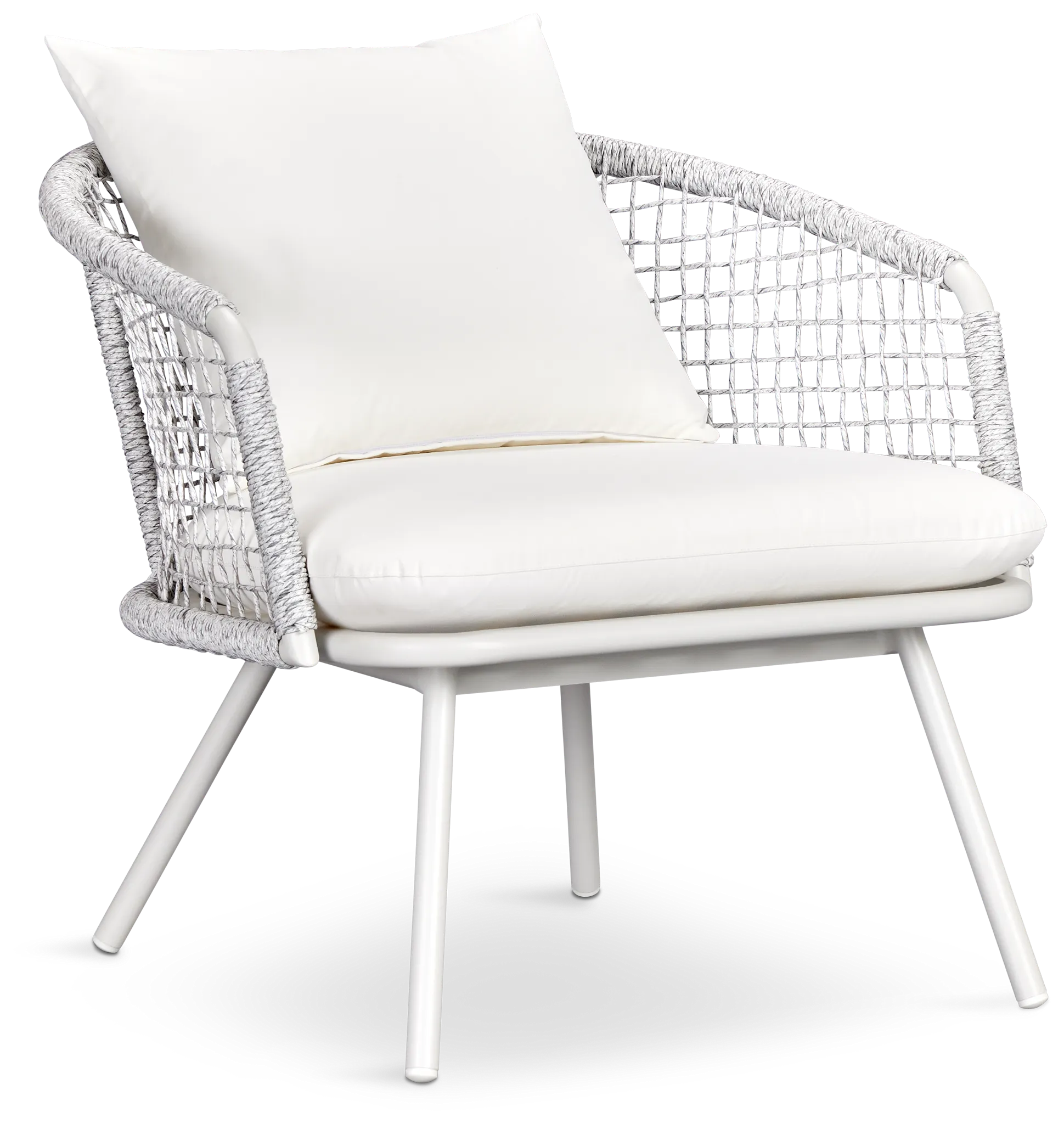 Malaga White Woven Arm Chair