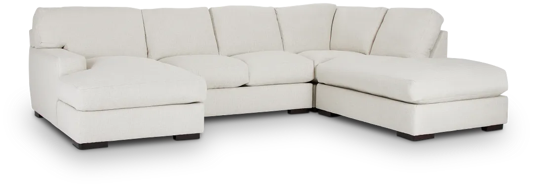 Veronica White Down Small Right Bumper Sectional