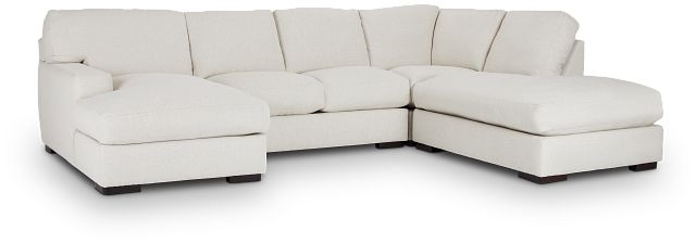 Veronica White Down Small Right Bumper Sectional