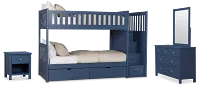 Charleston Dark Blue Step Bunk Bed Storage Bedroom