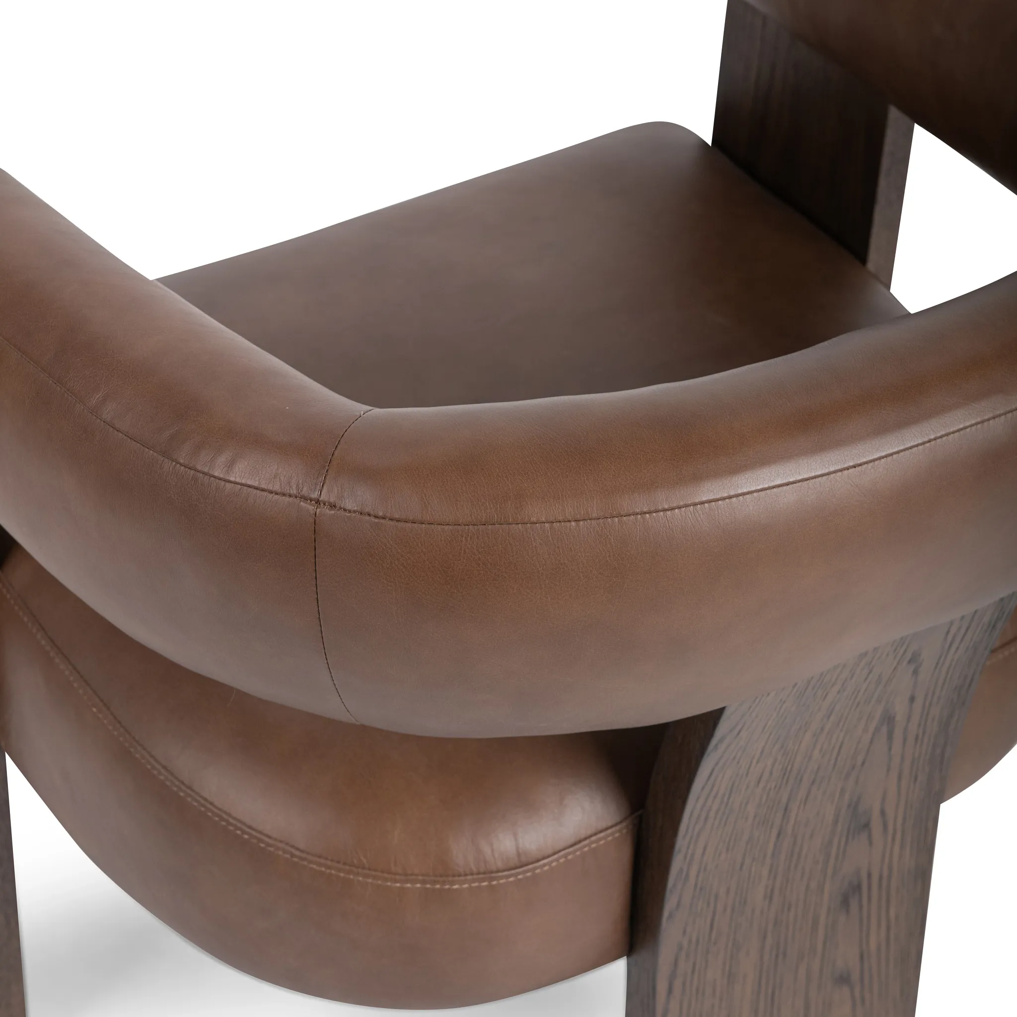 Angel Brown Leather Accent Chair