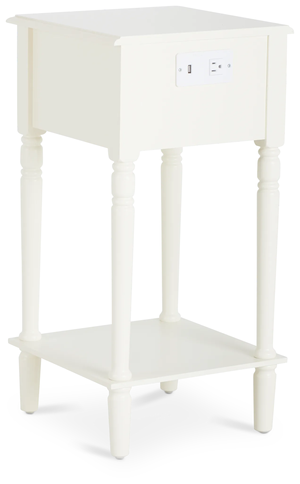 Moana White Power Nightstand