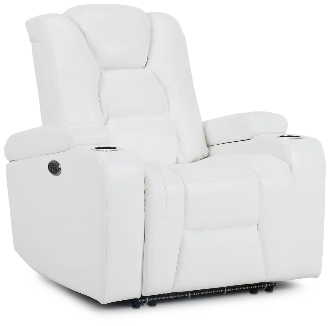 Troy White Micro Power Recliner With Power Lumbar Troy White Micro Power Recliner With Power Lumbar