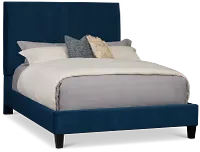 Lucy Dark Blue Uph Platform Bed