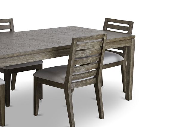 Bravo Dark Tone Rect Table & 4 Slat Chairs