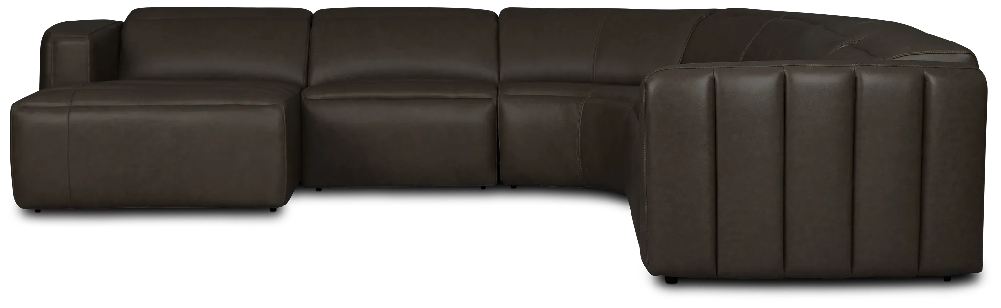 Jace Dark Gray Lthr/vinyl Small Left Chaise Power Reclining Sectional