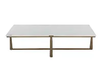 Cowart White Marble Rectangular Coffee Table