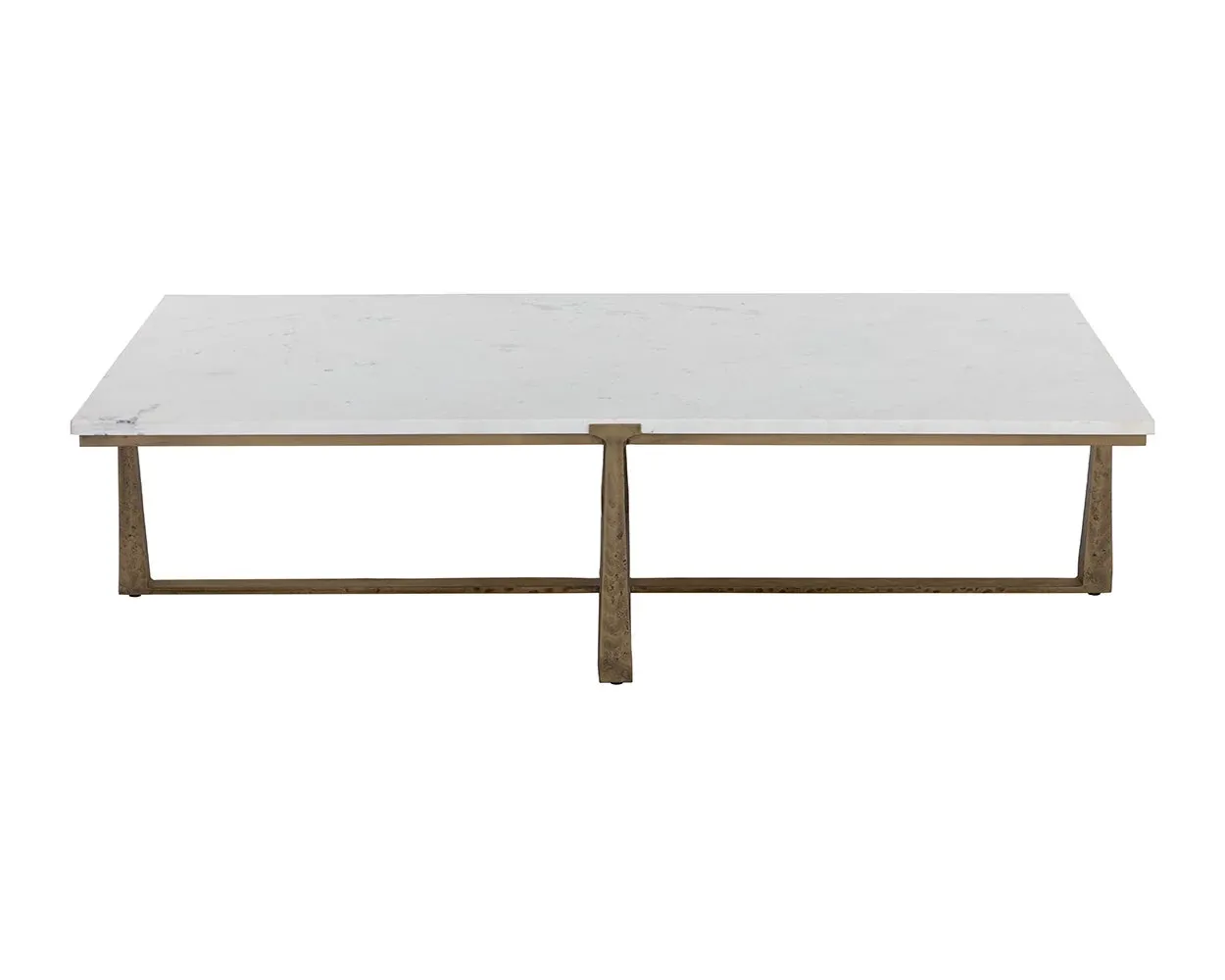Cowart White Marble Rectangular Coffee Table