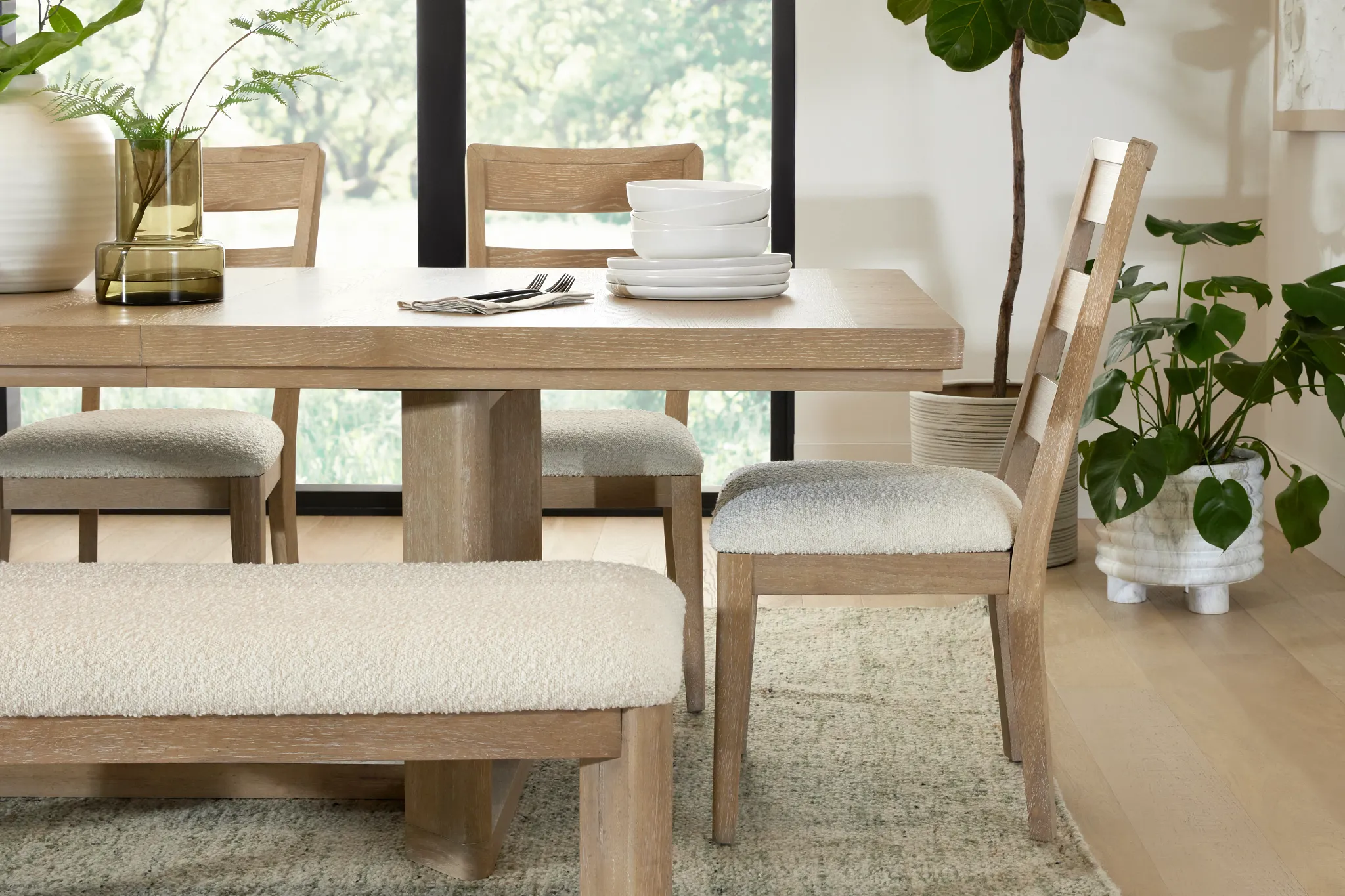 Alton Light Tone Rect Trestle Table