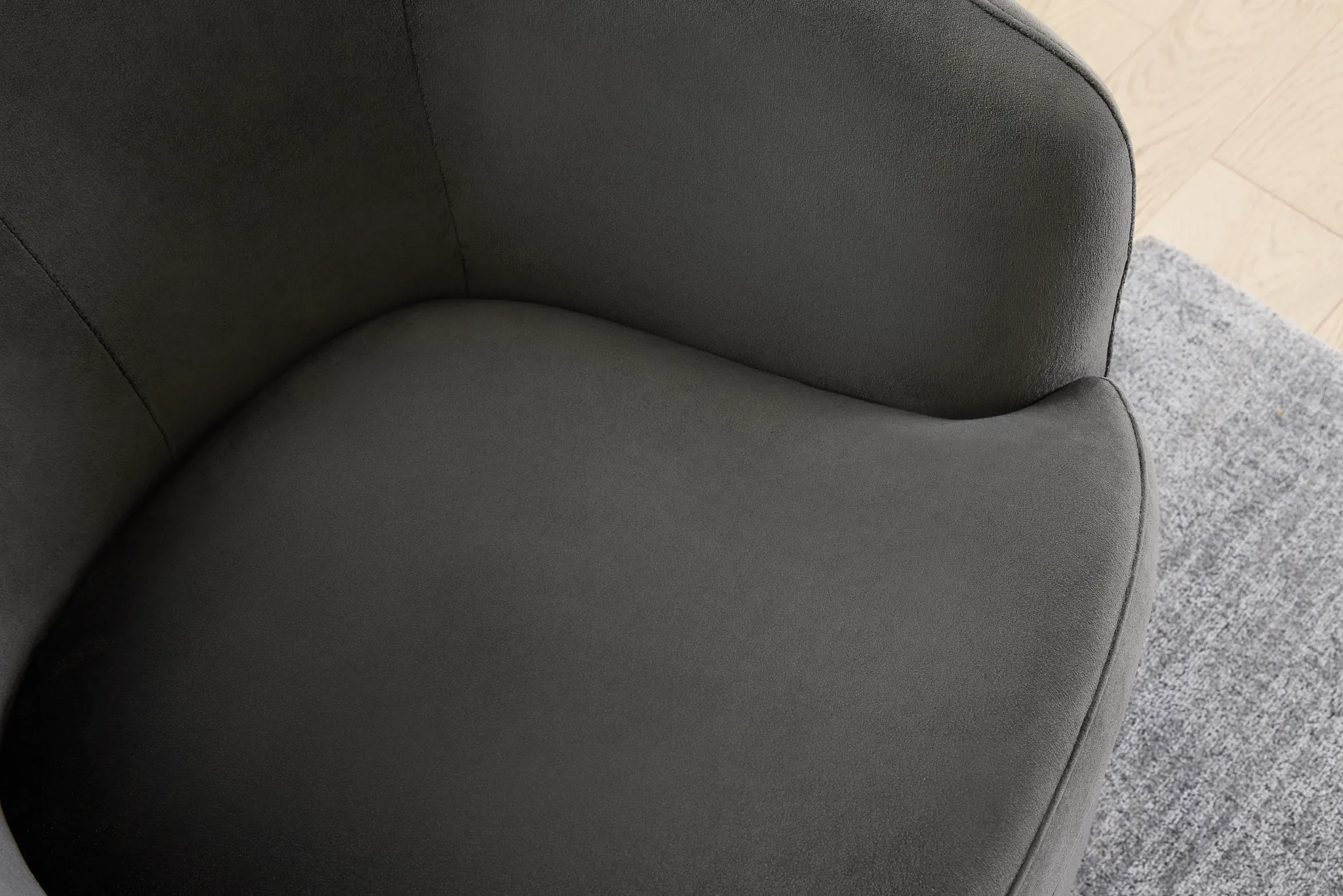 Hazel Dark Gray Velvet Swivel Accent Chair