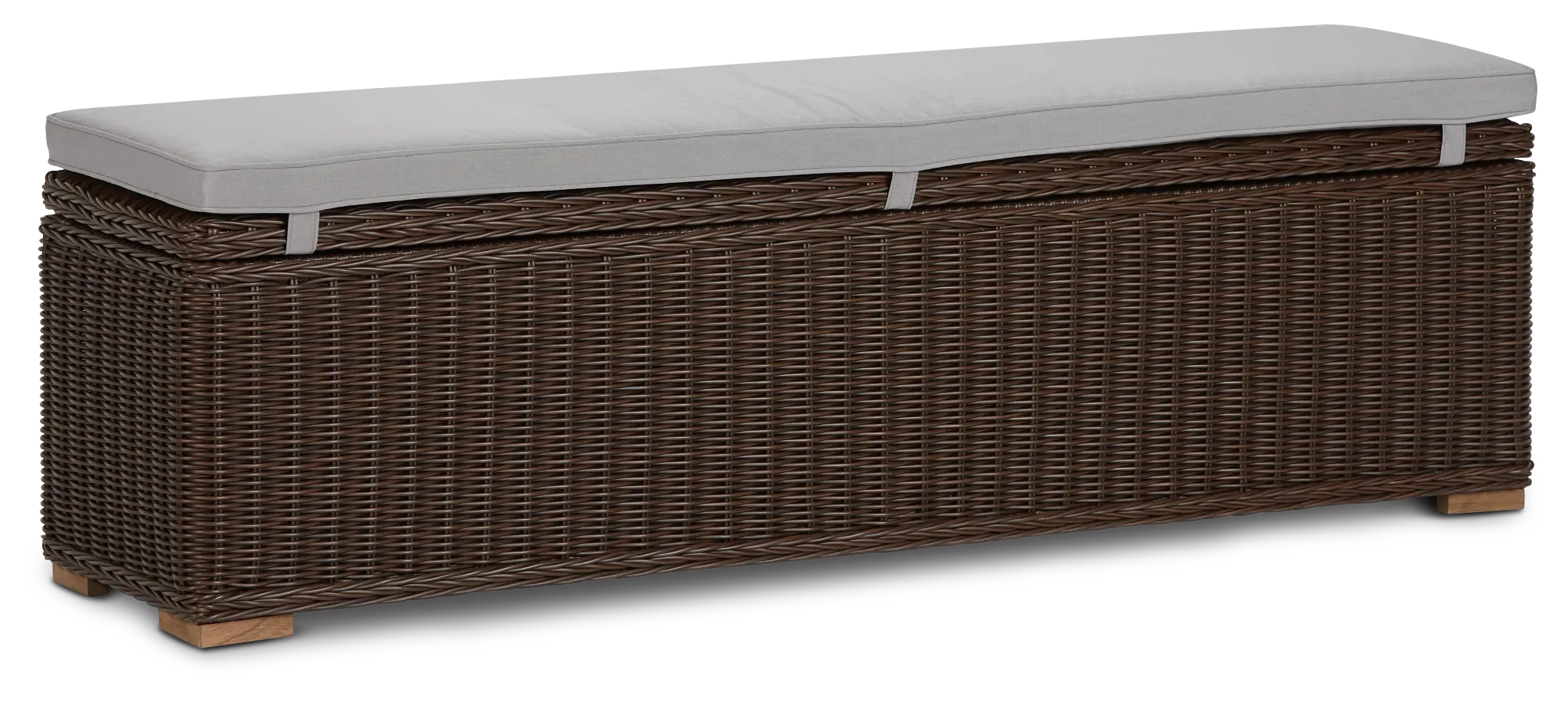 Canyon Dark Brown Gray Woven Dining Bench