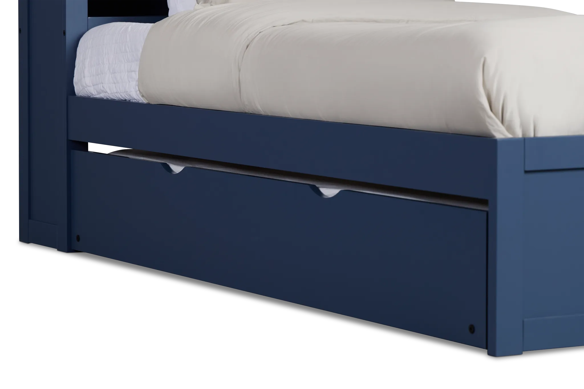Charleston Dark Blue Bookcase Trundle Bed