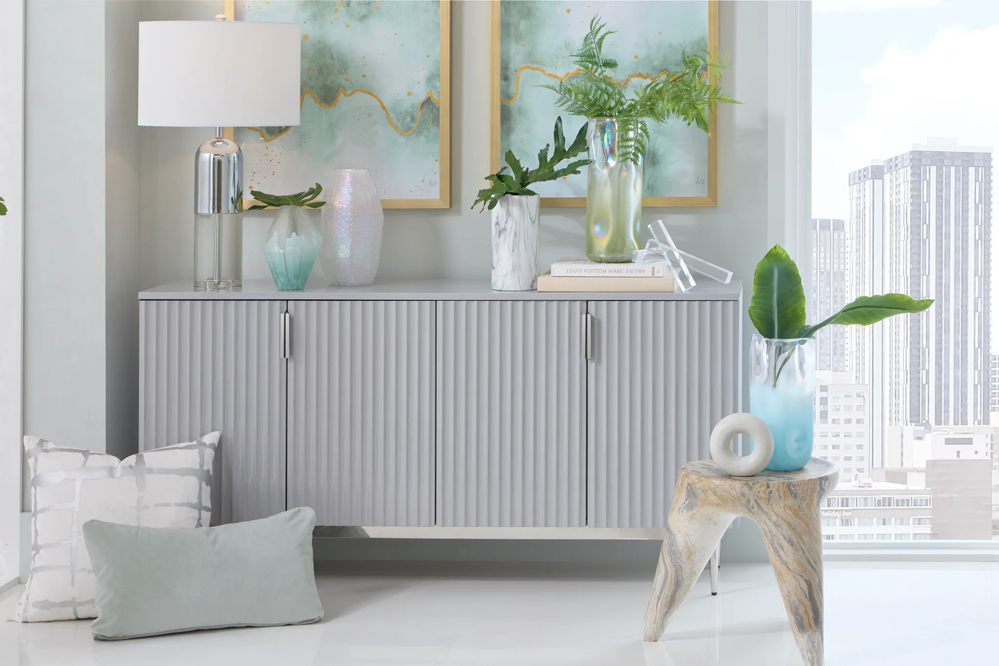 Surge Gray Four-door Cabinet