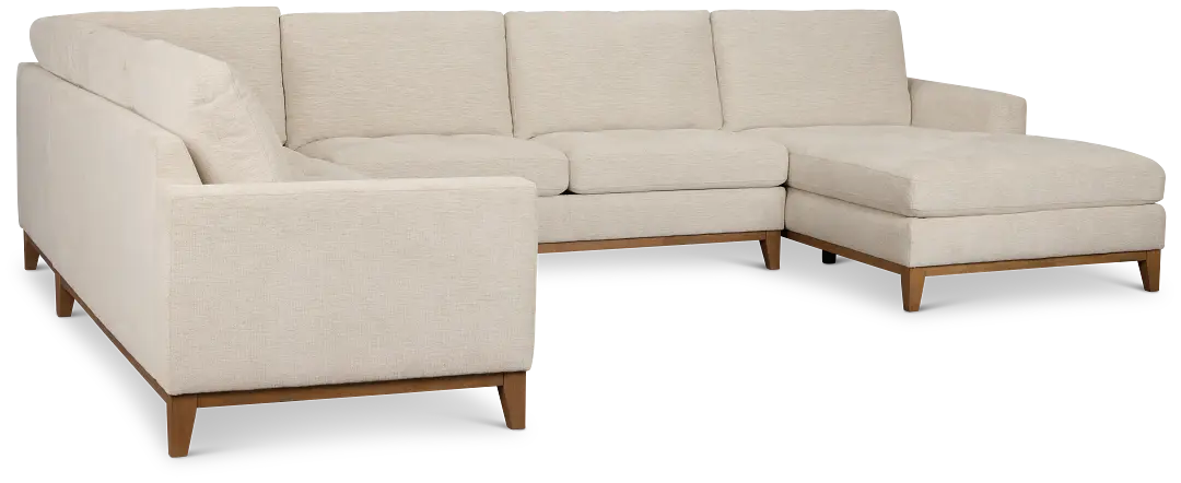 Maisie Light Beige Fabric Medium Right Chaise Sectional Maisie Light Beige Fabric Medium Right Chaise Sectional