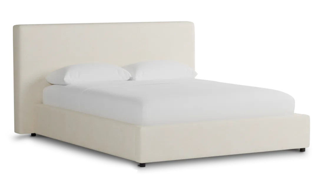 Grayton Gellar White 44" Upholstered Platform Bed