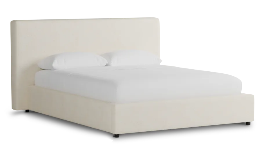 Grayton Gellar White 44" Upholstered Platform Bed