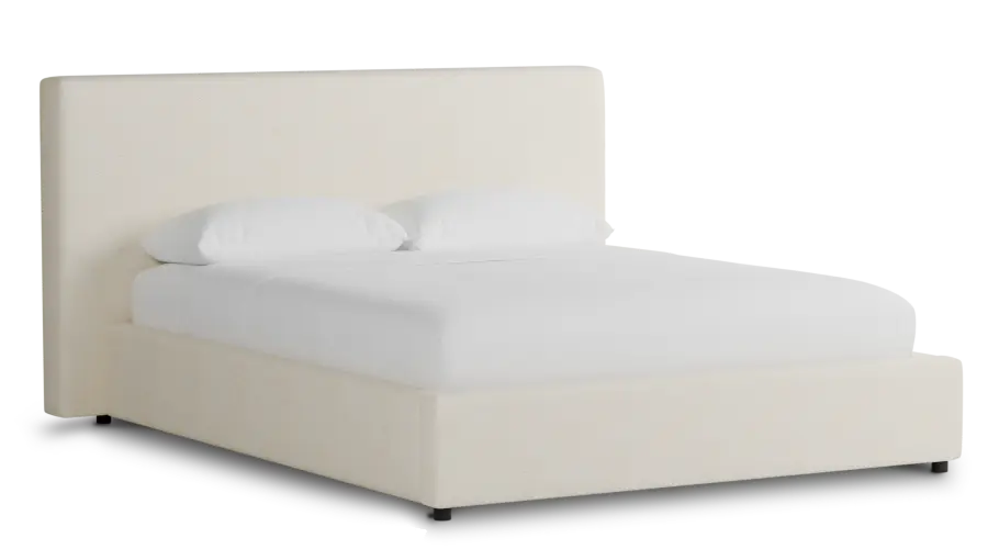 Grayton Gellar White 44" Upholstered Platform Bed Grayton Gellar White 44" Upholstered Platform Bed