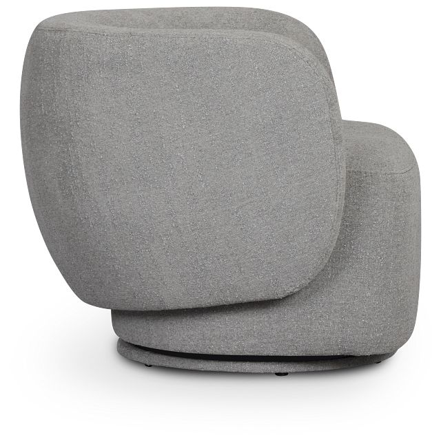 Celeste Light Gray Fabric Swivel Accent Chair