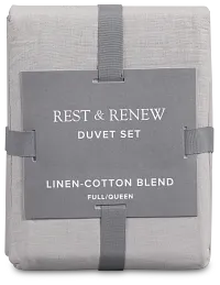 Rest & Renew Linen Blend Gray Duvet Set