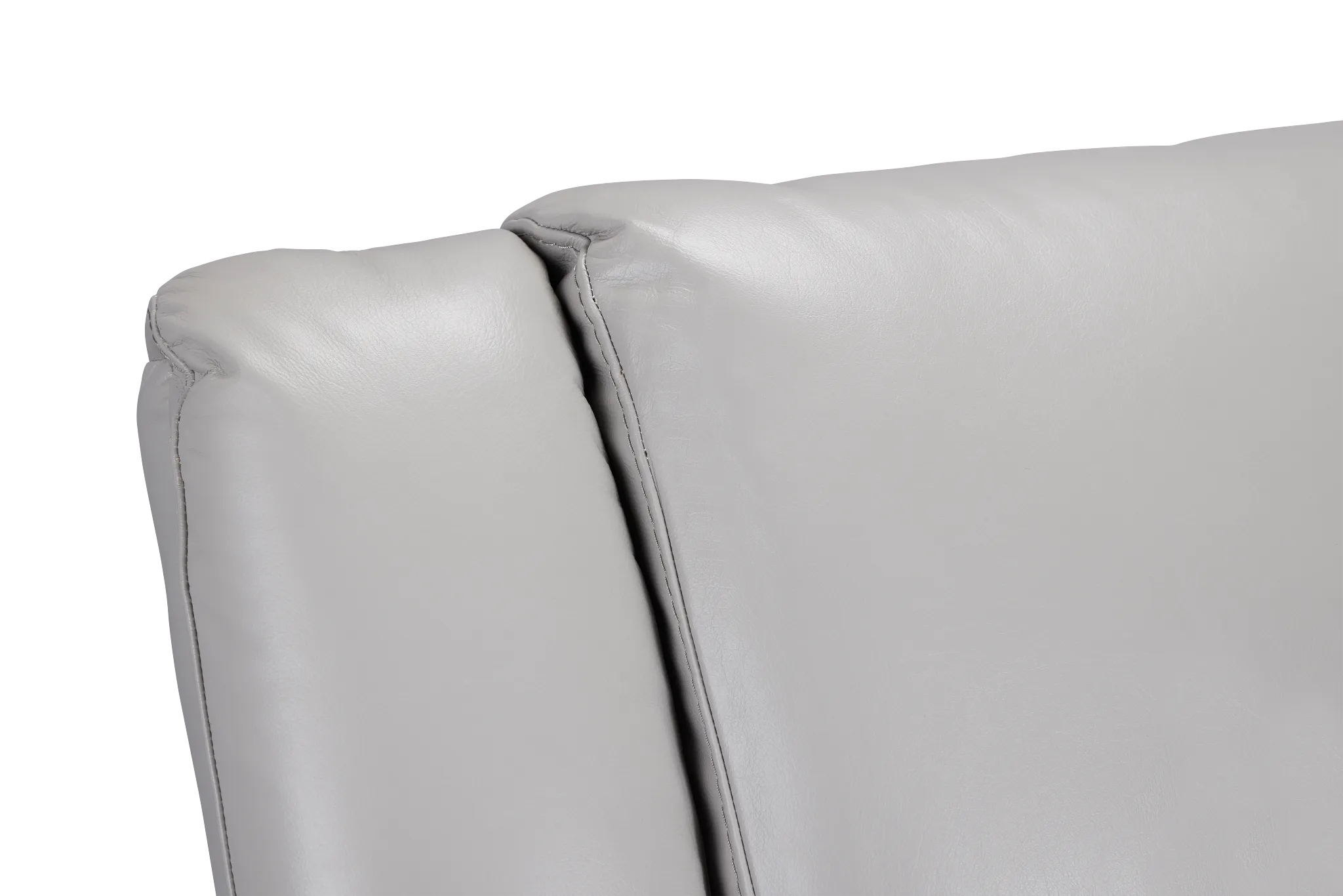 Peyton Light Gray Lthr/vinyl Medium Dual Power 2-arm Reclining Sectional