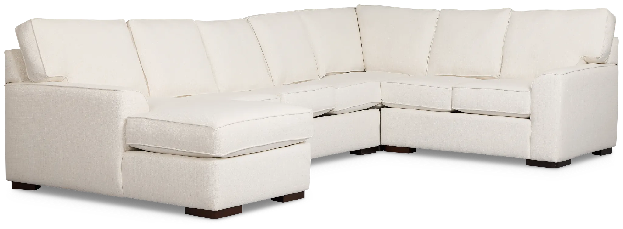 Sinclair Light Beige Fabric Left Chaise Cooling Memory Foam Sleeper Sectional