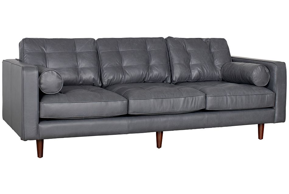 Encino Gray Leather Sofa Living Room, Jcpenney Leather Sofa