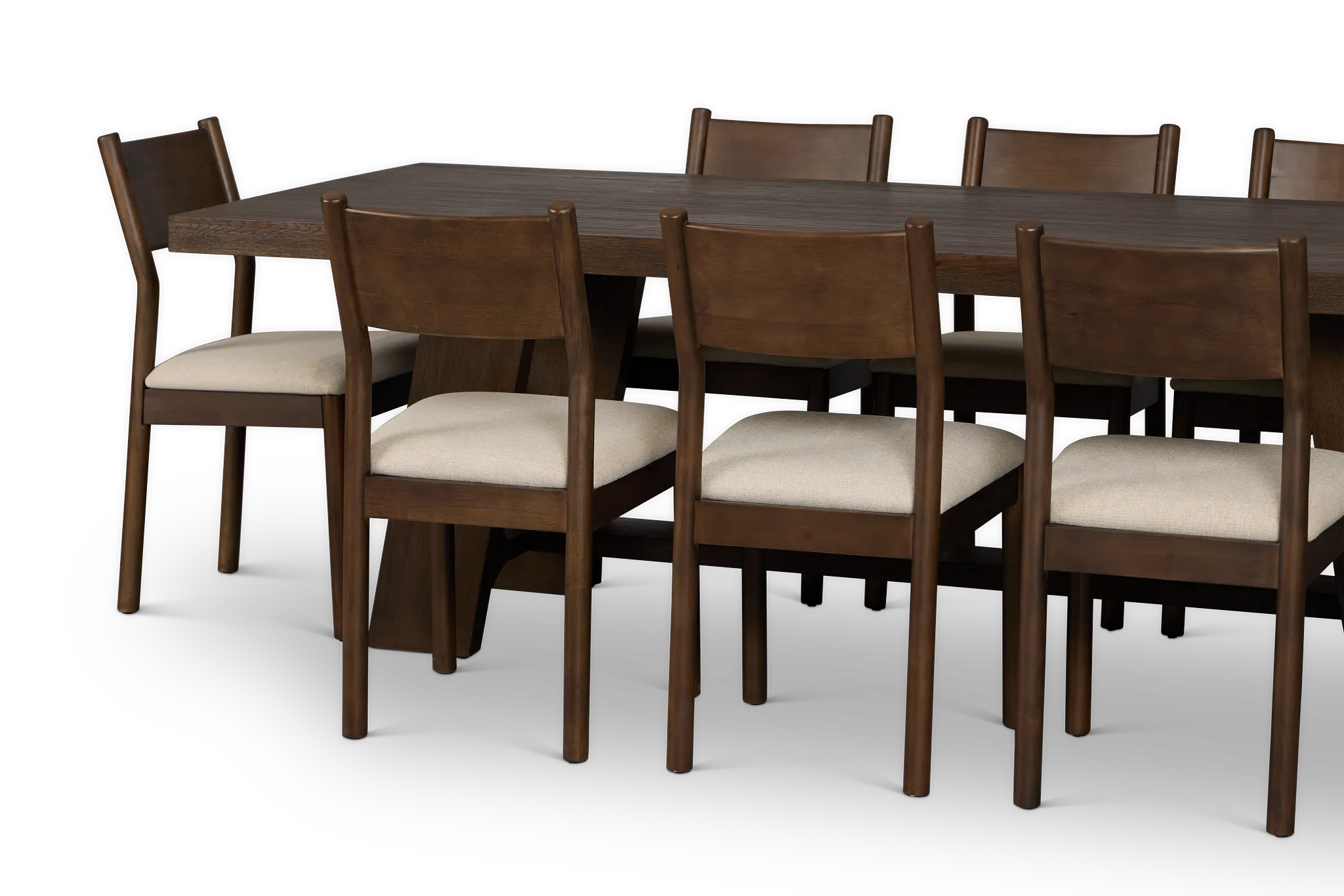 Rochester Dark Tone Rect Table & 8 Uph Chairs